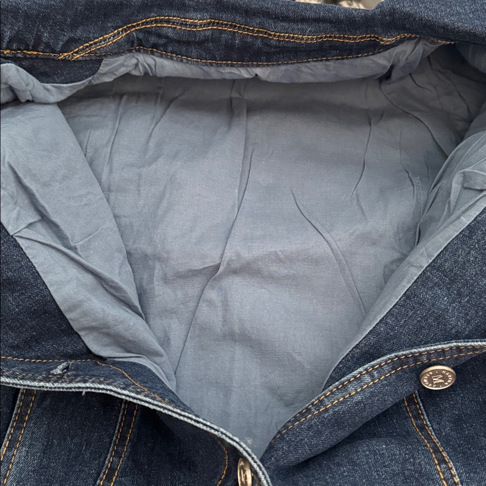 Martha Stewart NWT LINED WELL MADE Classic Blue Denim heavy JEAN Jacket - Picture 5 of 7